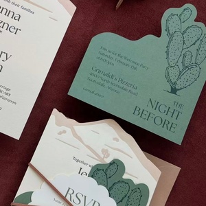 Sobre de Invitación de Boda Romántico y Personalizado de Lujo con Acabado Suave al Tacto y Estampado en Relieve con Lámina de Cobre - Product Image 1