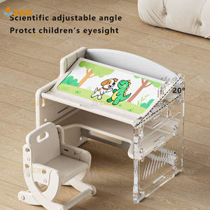Bureau multifonctionnel 3 en 1 pour enfants, bureau d'apprentissage réglable en hauteur avec chaise, <span class=keywords><strong>table</strong></span> à dessin pour enfants - Product Image 3