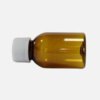 Bouteille de liquide oral en PET vert armée de 60 ml avec bouchon CRC et bouchon doseur |   Contenant de sirop contre la toux de qualité pharmaceutique