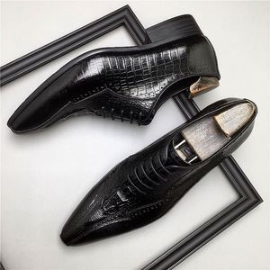 Zapatos de Vestir Formales de Negocios para Hombre, de Piel Auténtica con Cordones Ingleses Puntiagudos, Ligeros, Antideslizantes, Modernos y a la Moda - Product Image 4