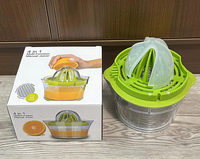 Goede kwaliteit, populaire, draagbare, opvouwbare fruitpers, handmatige citruspers, handpers voor citroensap, sinaasappelpers, plastic pers.