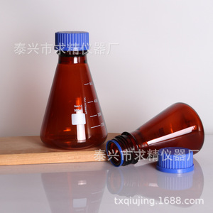 Qiujing Instrument Factory Light Proof Conical Reagent Bottle 500ml Screw Cap Glass Laboratory Bottle - Product Image 1