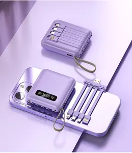 Nhà Máy Giá New Arrival sạc di động được xây dựng trong cáp ngân hàng điện 10000mAh 4 trong 1 Powerbank 20000 mAh trạm cho ngoài trời