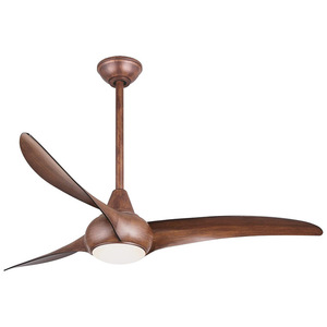 Ventilador de techo industrial de madera con luz LED de 3 aspas, montaje empotrado para comedor - Product Image 5