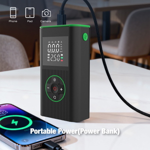 8000mAh 12V 便携式汽车电池应急启动器，带空气压缩机泵、移动电源和数字汽车轮胎充气机 - Product Image 3