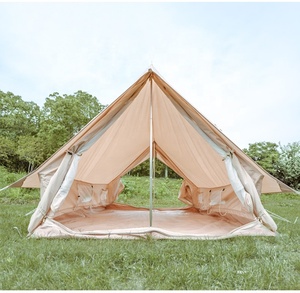Carpa de Lona Oxford Portátil de Alta Calidad, Pequeña, Tipo Cabaña, para 4 Estaciones, para Acampar al Aire Libre, Personalizada, con Doble Puerta, Impermeable - Product Image 2