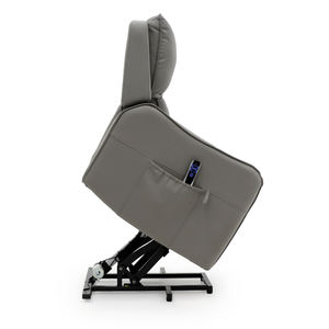Geeksofa Factory Luxury Grey <span class=keywords><strong>Tech</strong></span> Leather OKIN <span class=keywords><strong>Motor</strong></span> Riser Silla reclinable con auricular LED Asiento eléctrico para ancianos para atención médica - Product Image 4