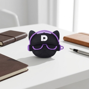Custodia Morbida in Silicone Anti-Caduta per Cuffie Wireless Pro con Design Simpatico Cane <span class=keywords><strong>Bulldog</strong></span> <span class=keywords><strong>Francese</strong></span> Cartone Animato, Compatibile con Ricarica Wireless - Product Image 3