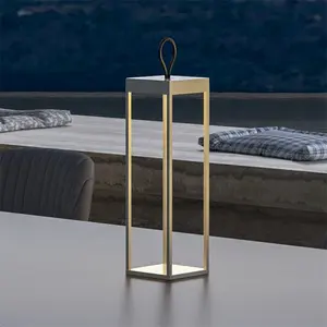 Metal Touch Sensor Dimmer LED Battery Powered Restaurant Rechargeable Cordless Aluminum Table Lamp Bar