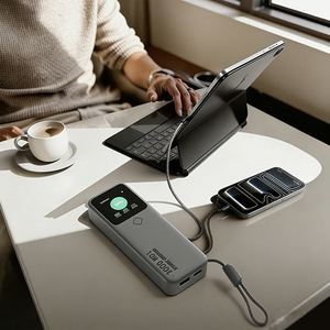 <span class=keywords><strong>Batterie</strong></span> <span class=keywords><strong>externe</strong></span> de voyage haute capacité de qualité supérieure 20000mAh 100W Charge rapide Chargeur portable avec câble intégré 73Wh - Product Image 5