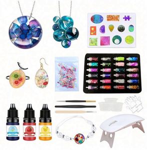 Creative Handmade UV Resin Jewelry <b>Kit</b> Hard Crystal Clear Epoxy Fast Curing Silicone Molds Keychain <b>MODEL</b> Glitter Foil - Product Image 5
