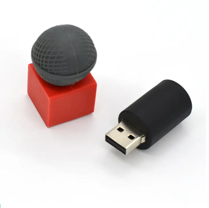 USB Ổ Đĩa Flash Dễ Thương U Đĩa Microphone Cổ Điển Hình Dạng Mô Hình 4G 8G 16G 32G 64G USB 2.0 Memory Stick Pen Drive U Đĩa