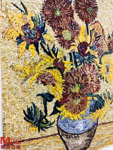 <span class=keywords><strong>Vincent</strong></span> van Gogh Vase avec quinze mosaïque Sunflow Pierre classique et peintures en pierre élégantes puzzle gemmes artisanat entièrement fait à la main - Product Image 5