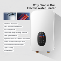 220V 5500W Assemblez facilement le chauffe-eau électrique de douche sans réservoir de haute qualité