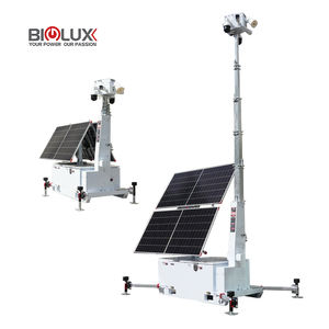 Torre de Energía <span class=keywords><strong>Solar</strong></span> Móvil Fuera de la Red con Panel <span class=keywords><strong>Solar</strong></span> de 2x600W y MPPT de 24V CC, Remolque <span class=keywords><strong>Solar</strong></span> con Montaje sobre Patines para Seguridad en Carreteras - Product Image 1