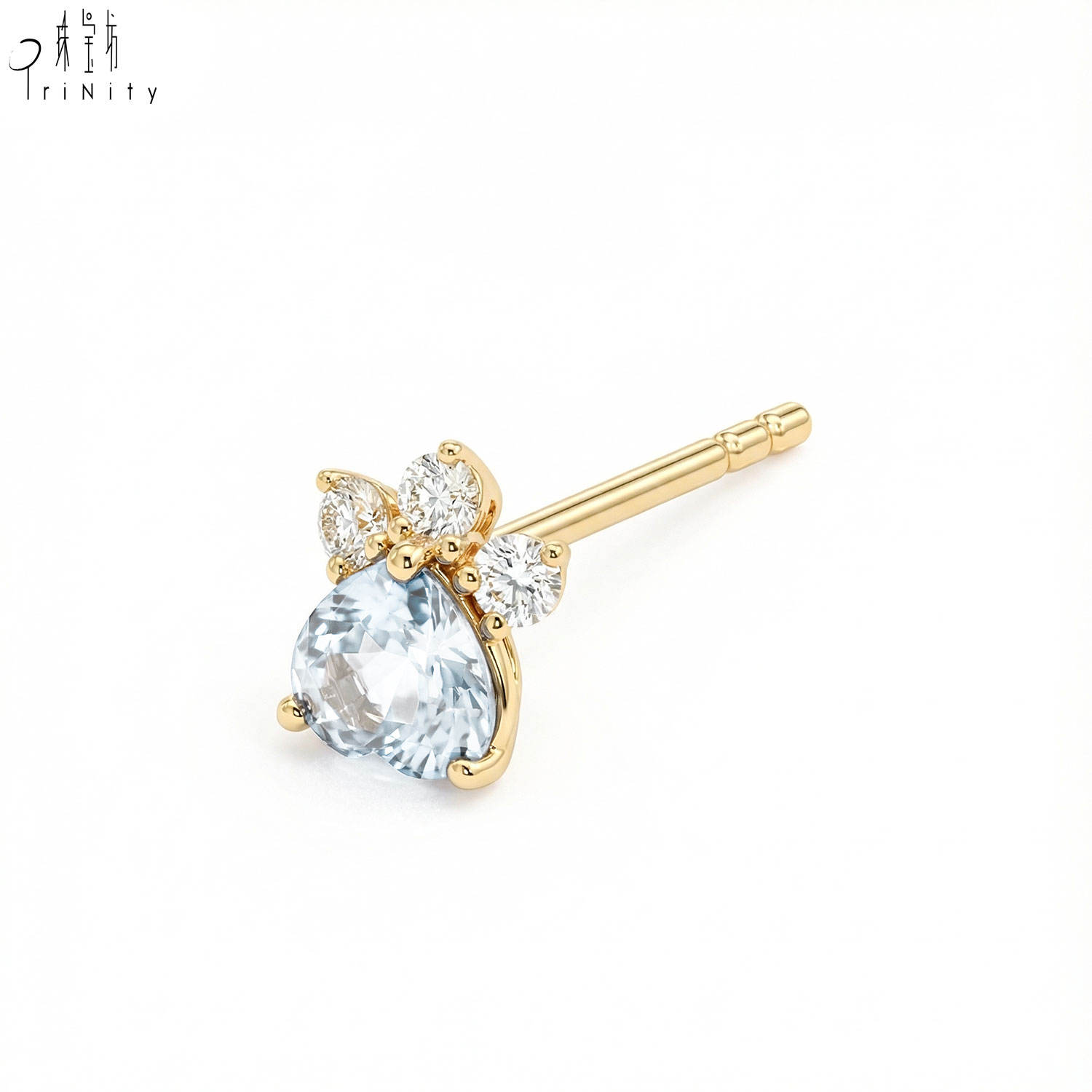 18K Yellow Gold Blue Sapphire