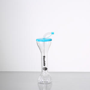 16oz 500ml Dumbbell Plastic Yard Cup Slush Daiquiri Customized logo Souvenir Juice Drinkwares with Lid and Straw - Product Image 2