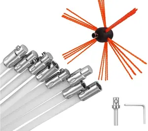 烟囱清扫刷套件电动旋转驱动烟囱清洁系统延伸至6m至15m