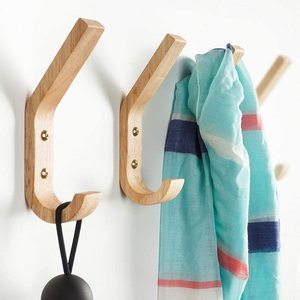 Móc Treo Quần Áo Bằng Gỗ Tailai, Móc Treo Tường Bằng Gỗ Cao Su, Kiểu Cổ Điển, Treo Mũ, Bán Sỉ - Product Image 3