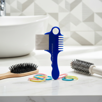 Peigne anti-poux professionnel en acier inoxydable durable sans nickel pour cheveux longs, indispensable pour les soins à domicile