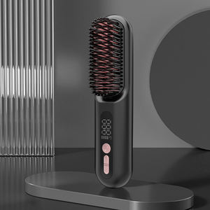 USB-C wiederauf ladbare Haar glätter Bürste Kompakt Schnur lose Schnelle Hitze Anti Frizz Haar glättung skamm - Product Image 1