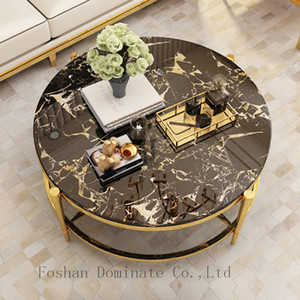 Modern Mirrored Gold Stainless Steel Base Legs Marble Top <strong>Coffee</strong> <strong>Table</strong> <strong>Table</strong> for Living Room - Product Image 3
