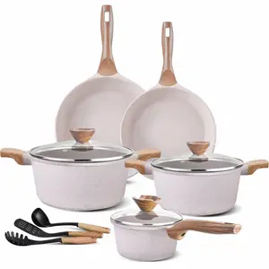 Набор посуды для пикника, комплект уличной посуды для кемпинга, алюминиевая кастрюля и сковорода, 11 шт.