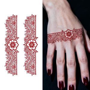 Tatouages temporaires au henné colorés, autocollants géométriques floraux, <span class=keywords><strong>tatouage</strong></span> imperméable adapté au dos de la main, au <span class=keywords><strong>poignet</strong></span>, au bras - Product Image 1