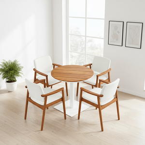 Chaise <span class=keywords><strong>de</strong></span> <span class=keywords><strong>jardin</strong></span> en plastique, bois <span class=keywords><strong>et</strong></span> métal pour 4 personnes avec table, chaise <span class=keywords><strong>de</strong></span> salle à manger pour patio, ensembles <span class=keywords><strong>de</strong></span> <span class=keywords><strong>jardin</strong></span> imperméables pour l'extérieur <span class=keywords><strong>et</strong></span> l'intérieur - Product Image 6