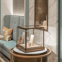 Vitrine de bijouterie Fine sur pied, personnalisé, présentoir de bijoux fins, armoire avec lumière Led, couleur or