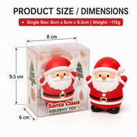 Jouets Squishy Père Noël en Gros, Balles Anti-Stress, Jouets à Presser pour Enfants et Adultes avec Boîte de Présentation