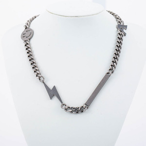 <b>Titanium</b> Steel Chain Necklace Letter Pendant Geometric Design Men's Hip Hop Punk Style Fashion Accessory Gift - Product Image 2