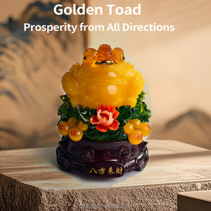 Estatua Tradicional China de Rana del Dinero de Resina, Sapo de Tres Patas de la Suerte para la Riqueza y la Prosperidad, Decoración Feng Shui - Product Image 1