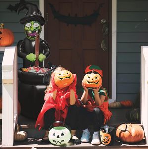 Caldero Inflable de PVC con Bruja y Esqueleto para Halloween, Decoración para Dulces, 48x18 Pulgadas - Product Image 6