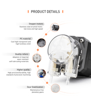 Bomba peristáltica LEFOO PLC Control 24V transporte de líquido viscoso 0-200 ml/min con manguera de silicona de grado alimenticio para venta al por mayor/minorista