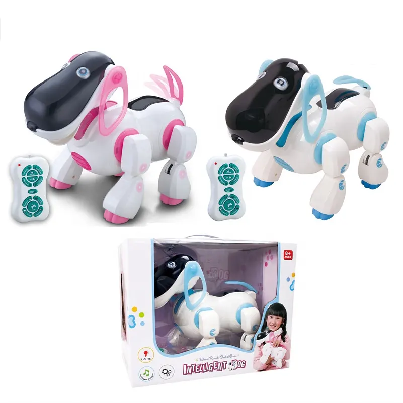 Crianças bom animal de estimação controle remoto, inteligente, falando, robô, brinquedo, diálogo, cães com plástico, 2 cores, controle de rádio, brinquedos