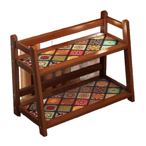 Wooden Shoe Rack 2 Tier Storage <b>Bench</b> With Cushion <b>Pad</b> For Entryway Organizer - Product Image 5