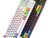 Teclado mecánico para juegos Cherry de 87 teclas con retroiluminación RGB con cable con intercambio en caliente para computadora/computadora portátil