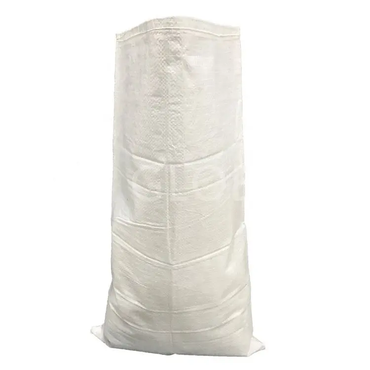 トップグレードGRSCE中国サプライヤーカスタマイズされた白いプラスチックパッキング25kg50kg米粒プレーンポリプロピレンサックPP織バッグ