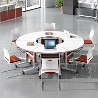 Table pliante en bois moderne et chaises de conférence pour les espaces scolaires, domestiques, hospitaliers et de bureau
