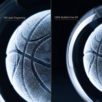 Boule de cristal sportive gravée au laser 3D, lumière de nuit personnalisée, base en bois LED interchangeable, trophée de ligue jeunesse (football, basketball)