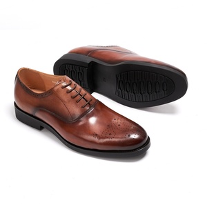 Chaussures Oxford en cuir véritable pour homme, marron et noir, brodées et imprimées, style britannique, pour tenue de travail formelle - Product Image 6