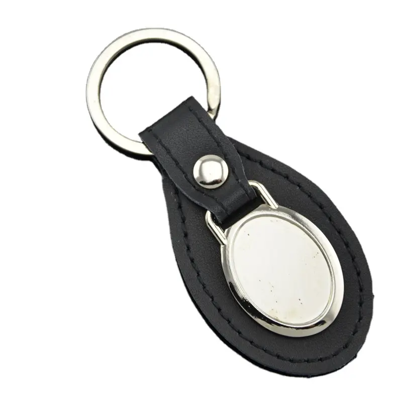 high quality genuine leather keyring PU keychain