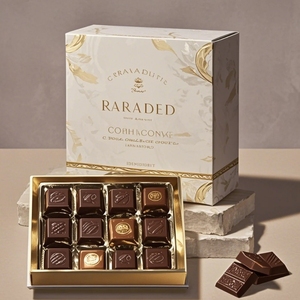 Caja de embalaje de chocolate de lujo cuadrada personalizada del fabricante, embalaje de papel de etiqueta privada duro, producto de regalo, caja de tamaño pequeño - Product Image 1
