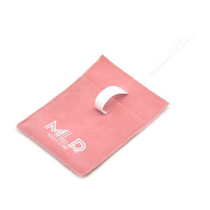 Bolsas de Joyería de Gamuza <span class=keywords><strong>Rosa</strong></span> Pálido, Bolsa de Terciopelo con Logotipo Personalizado Impreso - Product Image 6