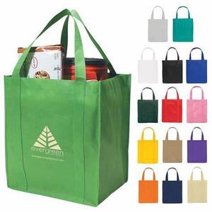 Sacs de shopping réutilisables personnalisés avec logo, écologiques, multicolores, résistants, avec poignées, en tissu non tissé - Product Image 2