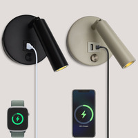 Lampe murale de lecture LED avec port de charge USB, projecteur universel à focalisation réglable, lampe de lecture pour tête de lit, lampe murale standard européenne