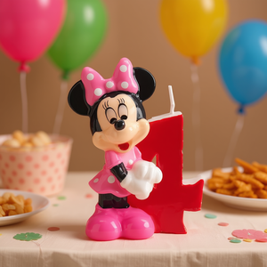 Vela de Cumpleaños de Minnie Mouse Número 4 de 7 cm, Decoración para Fiestas - Product Image 3