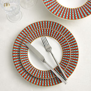 Service de vaisselle moderne JQY, vaisselle de luxe, vaisselle minimaliste en porcelaine, vaisselle en céramique à motif diamant pour <span class=keywords><strong>restaurants</strong></span> - Product Image 1