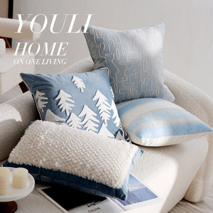 Cuscino in tela rettangolare per bambini, stile cartone animato, colori crema e blu, per divano, davanzale, federa per cuscino da <span class=keywords><strong>letto</strong></span>, imbottitura per cuscino - Product Image 4